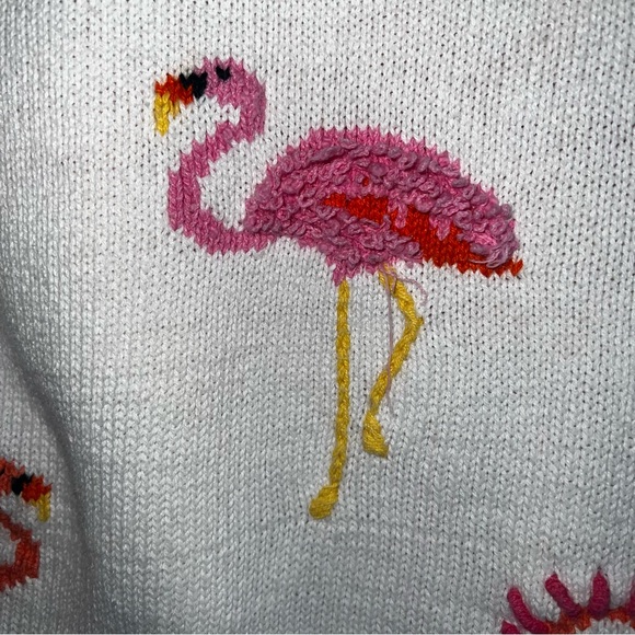 Vintage Jane’s Closet Flamingo 3/4 Sleeve Button Front Cardigan Sweater Sz M - Picture 9 of 14